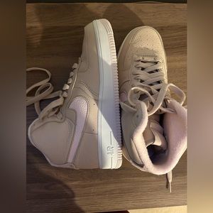 Nike air hightop, tan and pink, size 8.5 - worn once